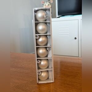 Vintage Boxed 90’s Glass Silver Ball Christmas Tree Ornaments Unopened